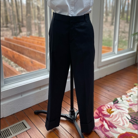 NWOT Vince Navy Blue Lightweight Cuffed Ankle Trousers Size 4 - Picture 2 of 9